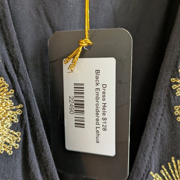 Kahulaleʻa Dress Hele, Embroidered Gold Lehua - Picture 6 of 6